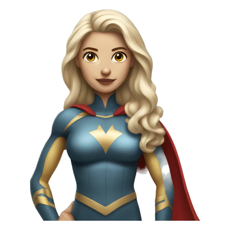 superhero lady standing with fair skin and long hair sticker
