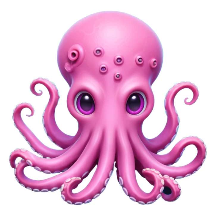 tentacle alien character, octopus-like face, soft glowing skin, alien biology design, cute but weird vibe, 3D cartoon, mobile game icon style, clean background, no text, no watermark
 sticker