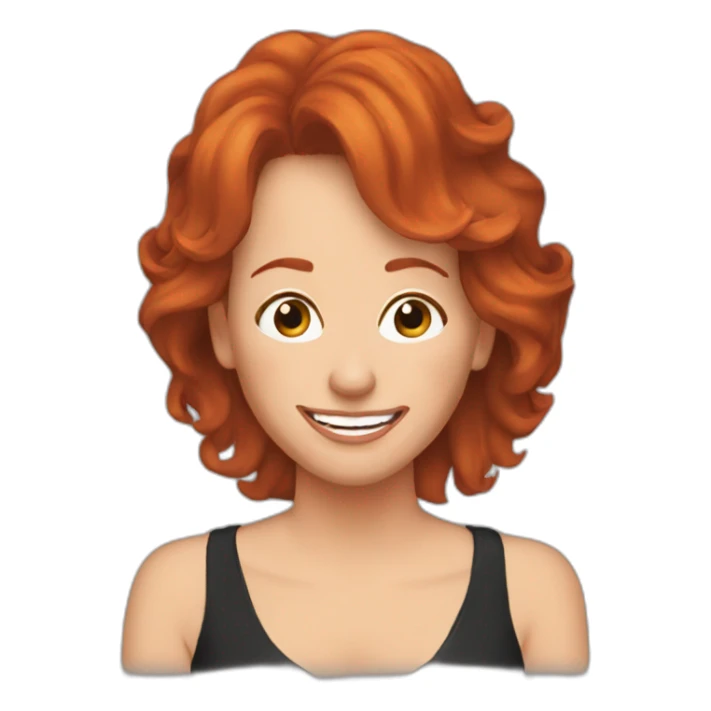 reba mcentire with red hair crying laughing sticker