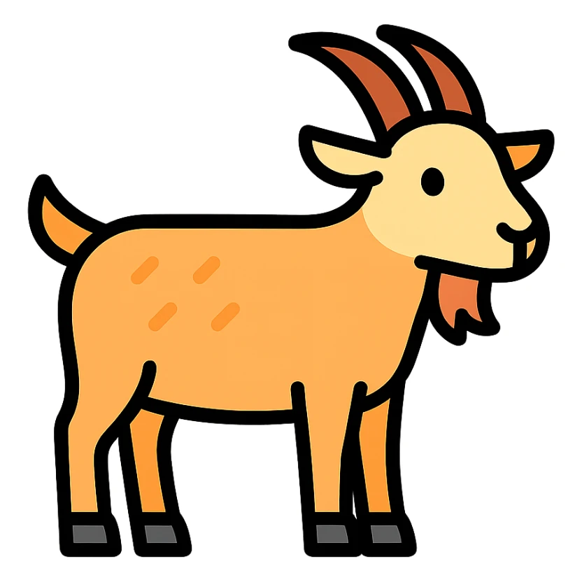 color outline icon of a goat sticker