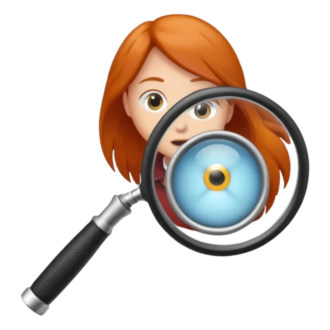 un écureuil debout, l'air concentré, utilisant une loupe pour examiner un objet sticker