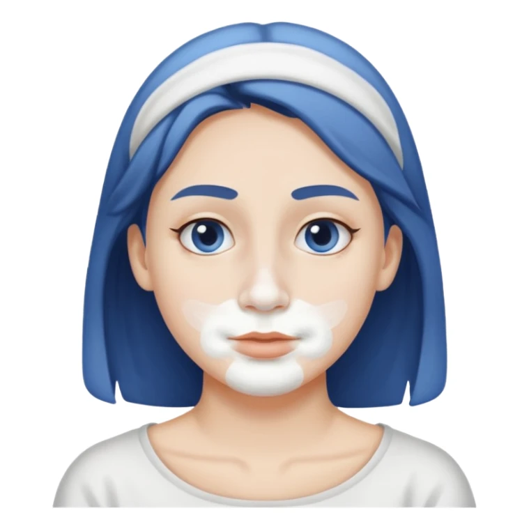 Face with white powder under nose sticker