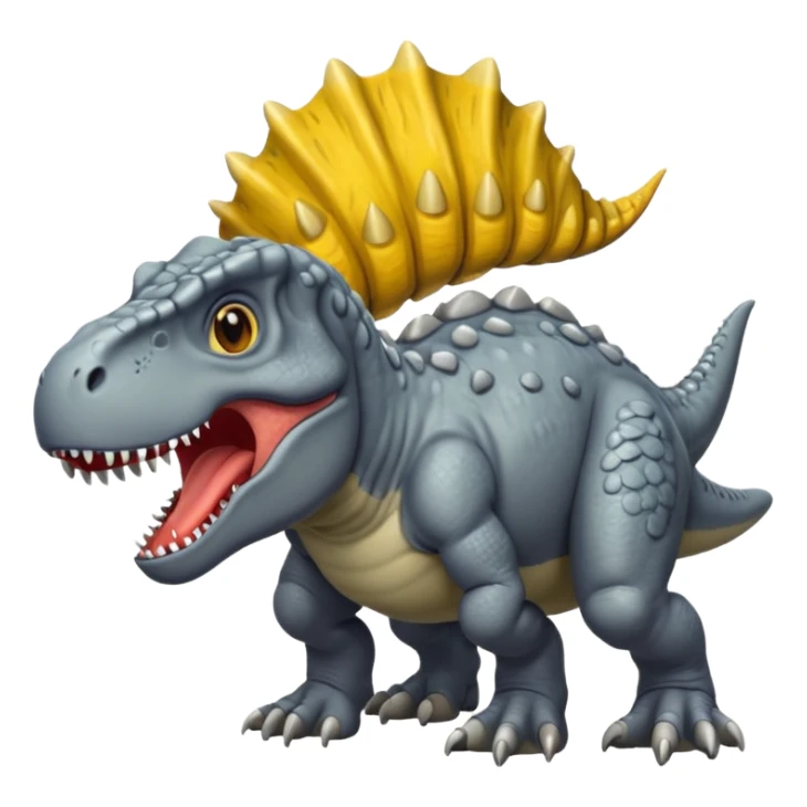 gray t rex with giant arms and a lump on its head sticker