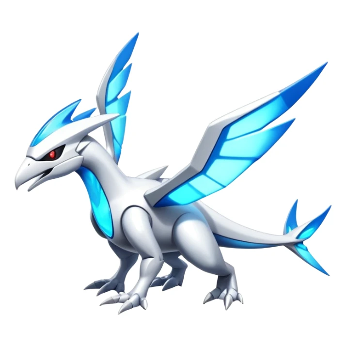 Futuristic Modern Epic Legendary Shiny Cyber-Latios-Latias-Dialga-Reshiram-Creature, (full body) sticker