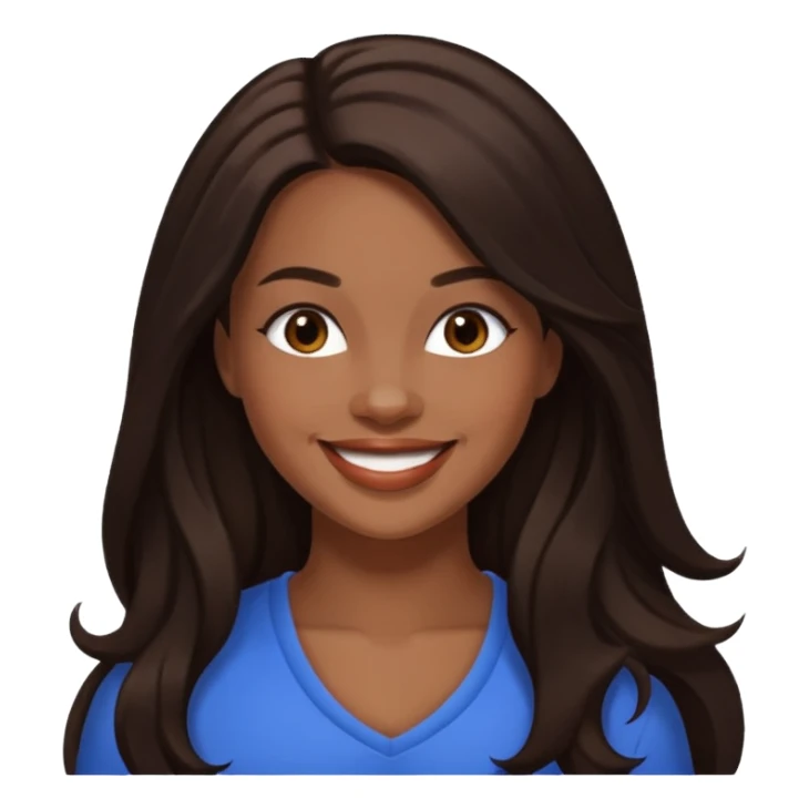 Brandi Williams with dark brown long hair sticker