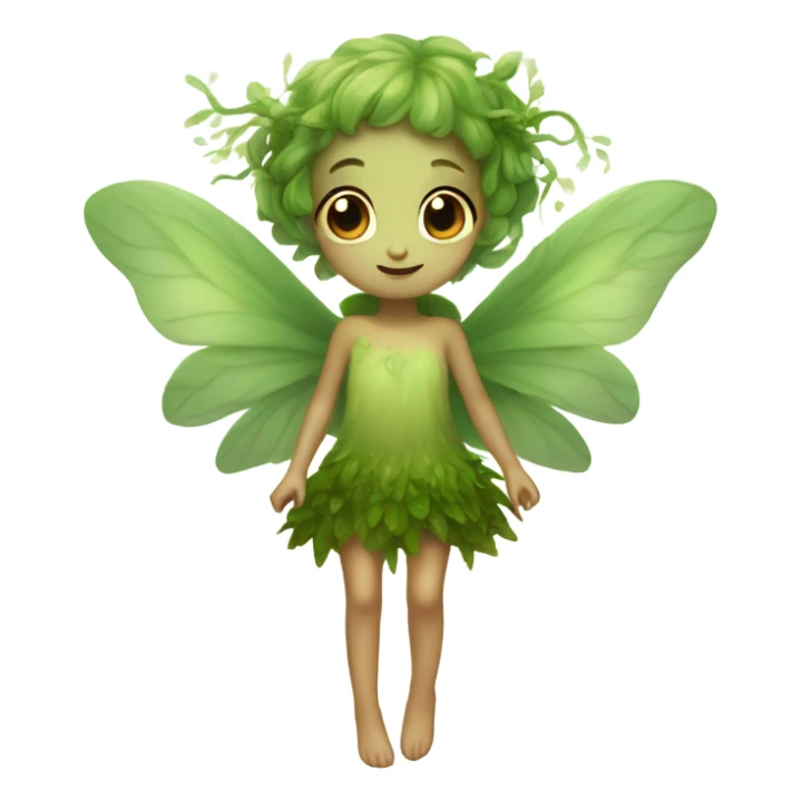 Dainty cute moss fairy with cute wings  sticker