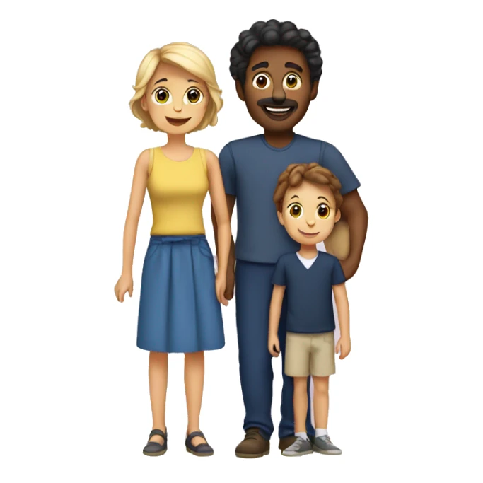 french family with 2 parents and 2 children sticker