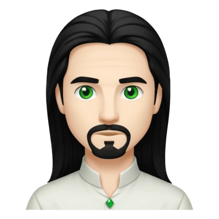 Kevin Richardson green eyes, black long hair, white outfit sticker
