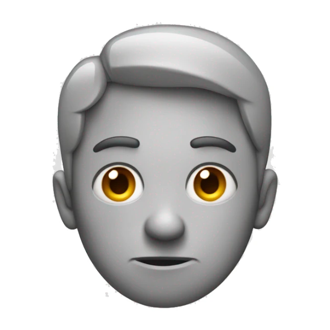 An Apple-style emoji: a face with a sarcastic and indifferent expression. Half-lowered eyes, a slightly raised eyebrow, and a crooked mouth conveying mild fatigue or irony. sticker