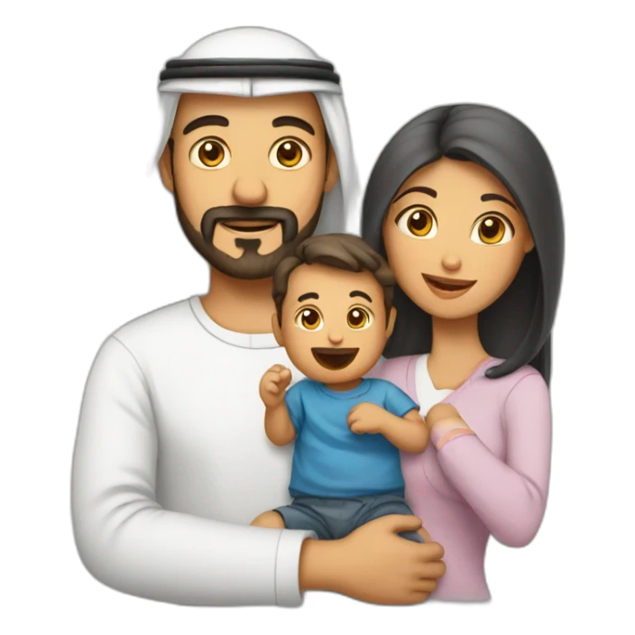 Arab Dad,mom and little baby sticker