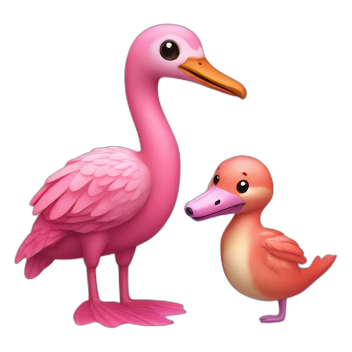 Loutre et flamand rose sticker