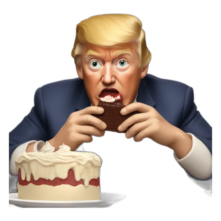 Donald Trump eating chocolate cake sticker