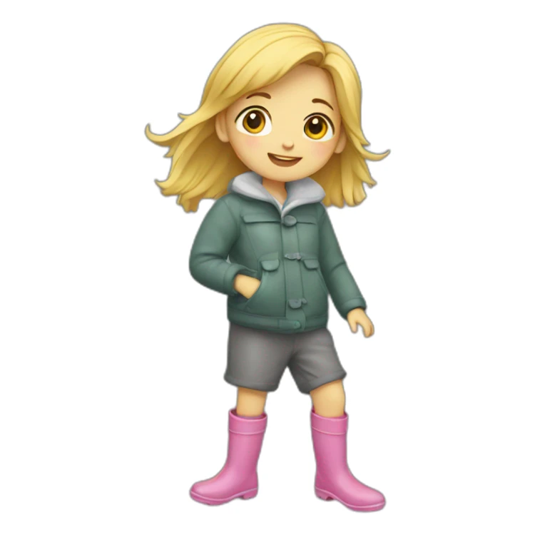 Little Girl with wellingtons on sticker