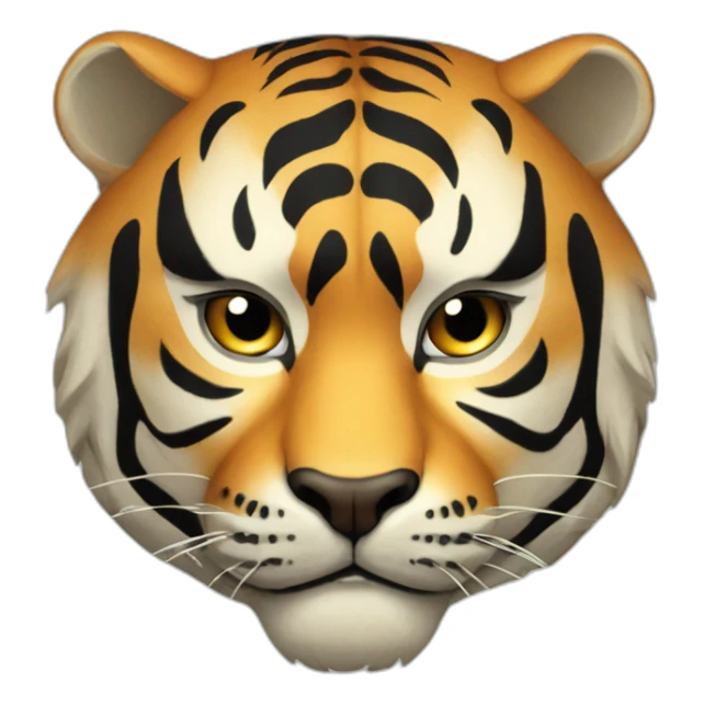 yin yang tiger Japanese mask sticker