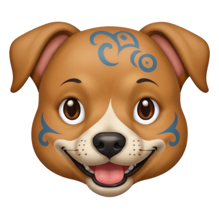 dog with tattoed face sticker