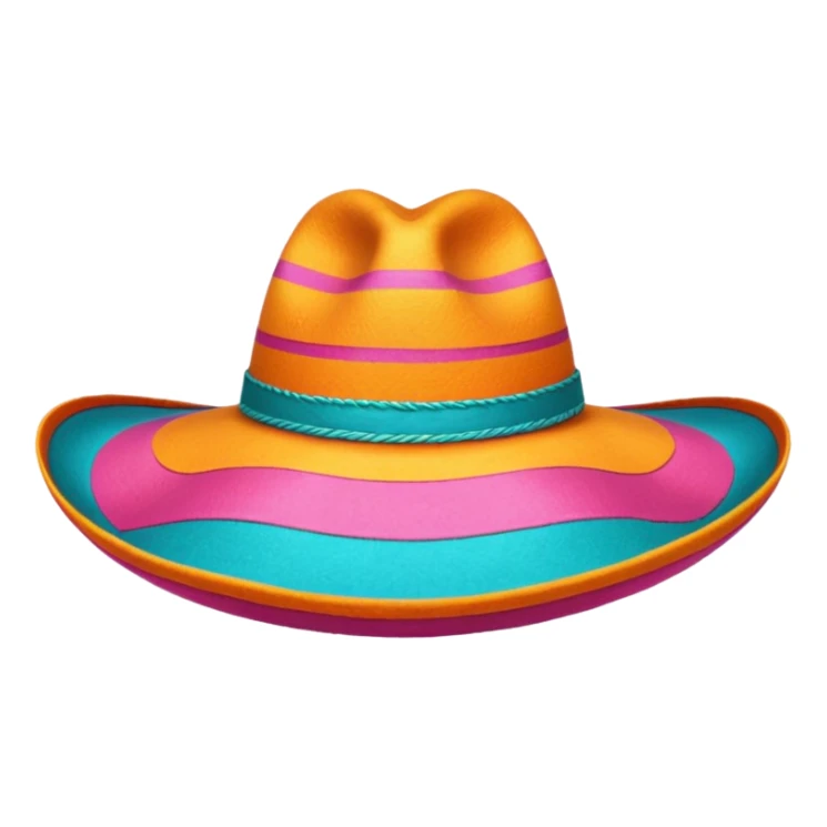 mexican hat with happy colours (orange, yellow, pink, turquoise) sticker