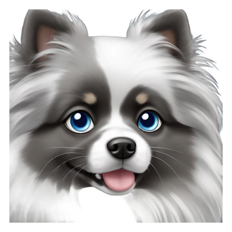 Blue merle Pomeranian with blue eyes sticker