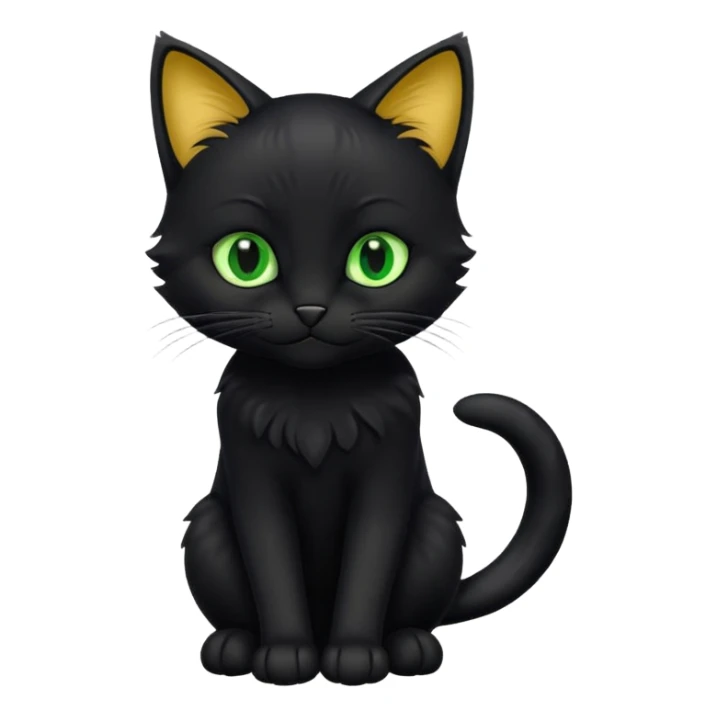 Chat noir peinture mignon assis sticker