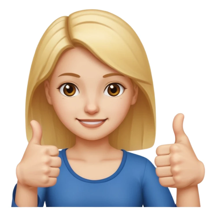 

a girl with a thumb ups and one with thumbs down 


 sticker