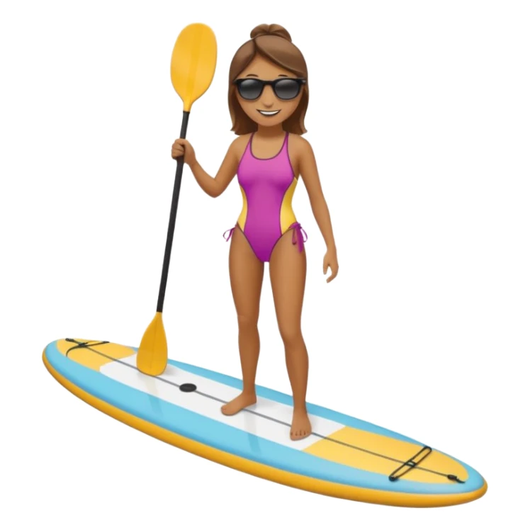 Creame una persona haciendo paddle board sticker