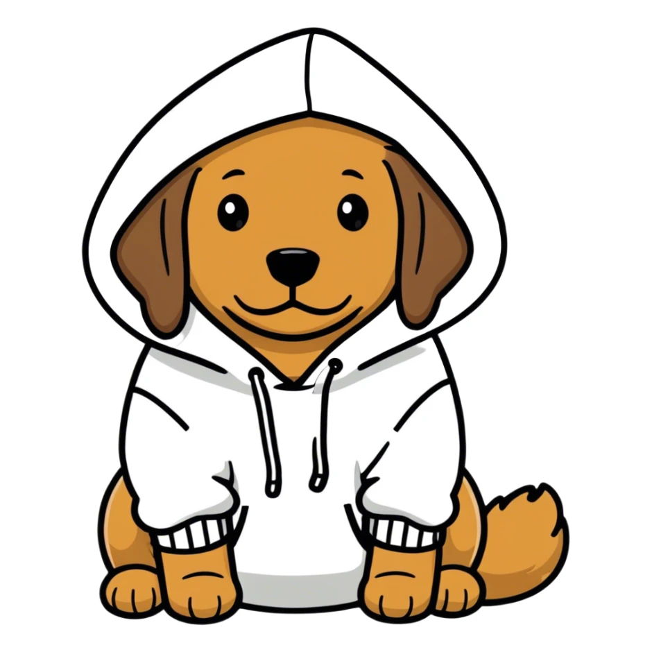 Cute Brown Labrador wearing black hoodie sticker