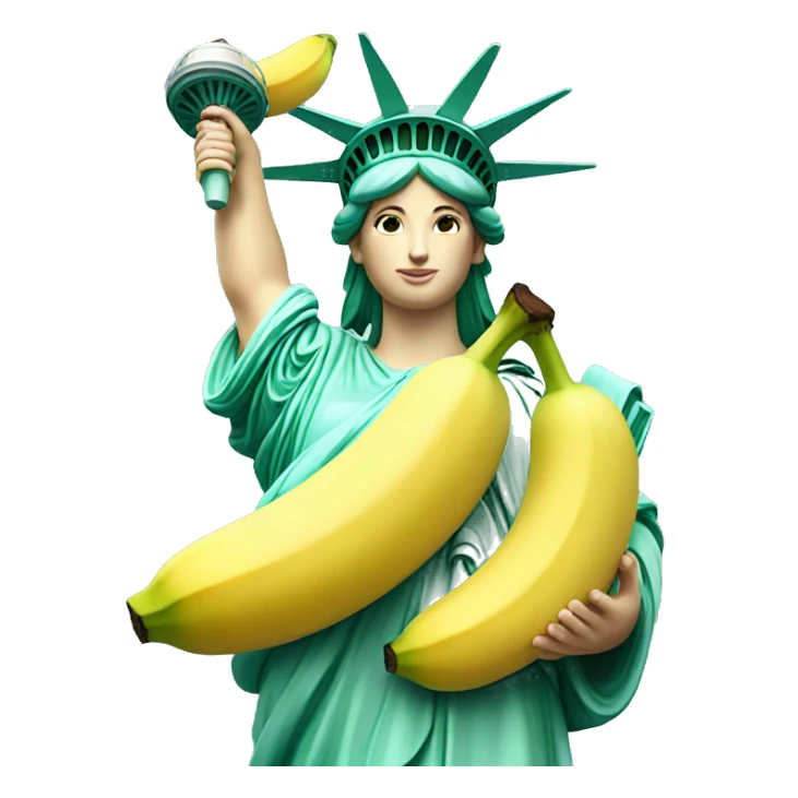 Statue of liberty holding bananas sticker