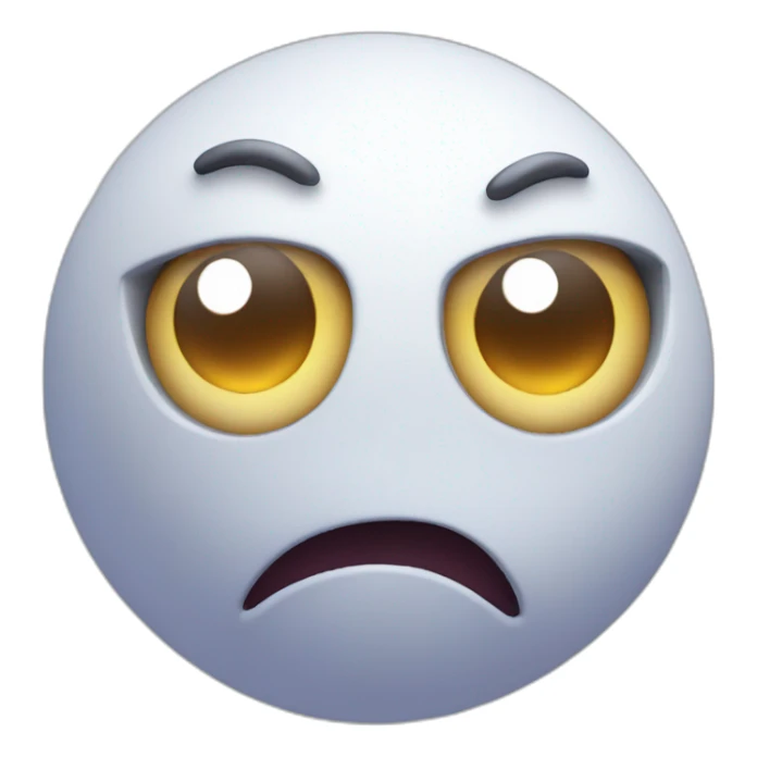 3d sphere with a cartoon gamy skin texture with big thoughtful eyes sticker