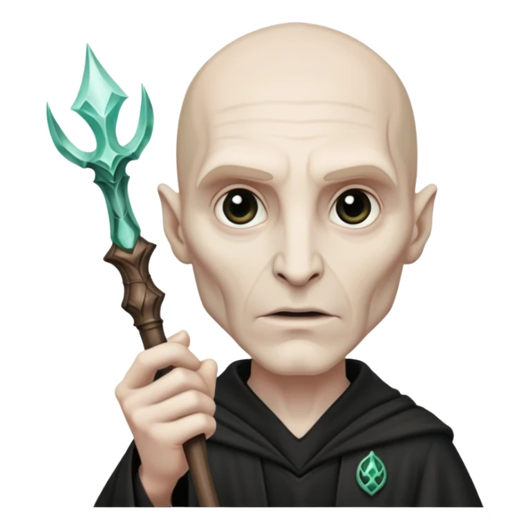 Create Voldemort - with his body not just face, with wand in his hand casting avada kesavra sticker