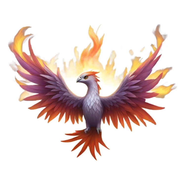 A phoenix rising from the ashes but very dainty and whimsical  sticker
