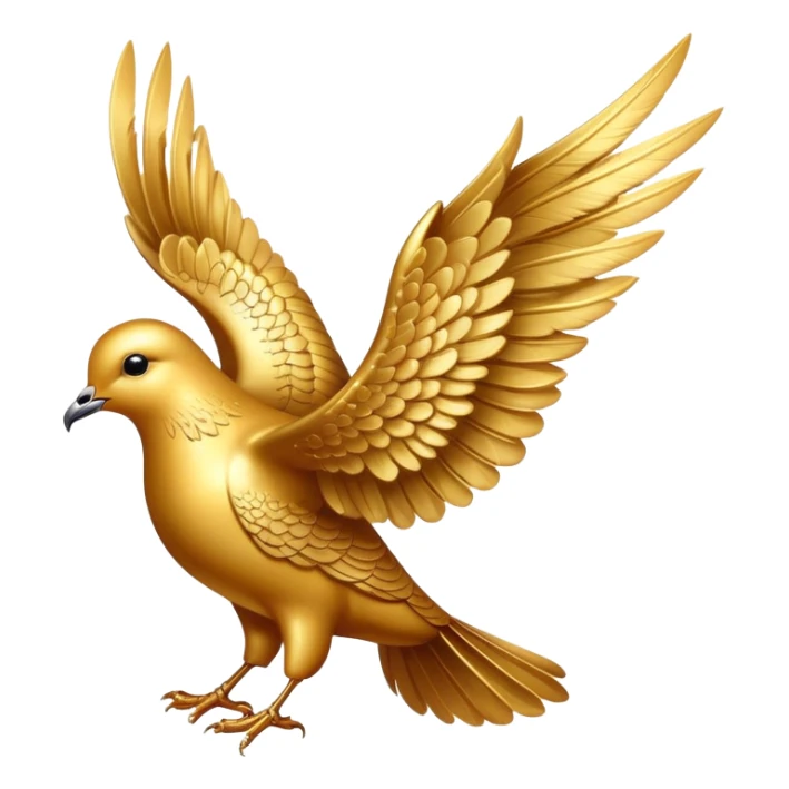 majestic golden dove with gold shimmering wings sticker