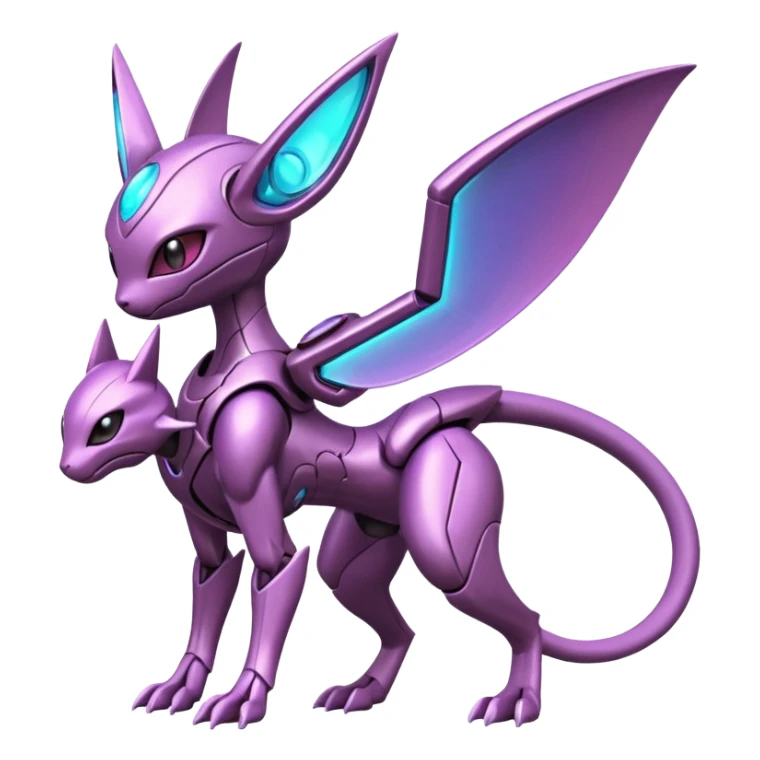 Futuristic armored cyber-Palkia-Mewtwo-Sableye-Genesect-Deoxys-Espeon-alien-hybrid-fusion sticker