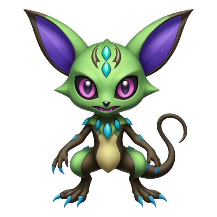 Colorful Exotic Meloetta-Sableye-Virizion-Venom-Stitch-Fakémon-creature-hybrid sticker