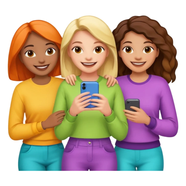 a group of friends who are female sticker