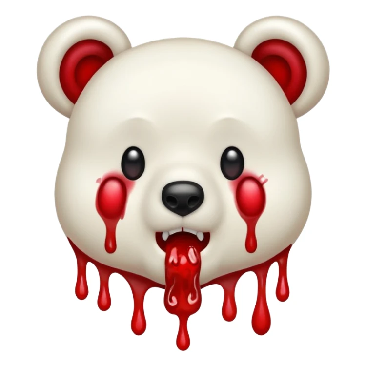 Gloomybear blood dripping from mouth sticker
