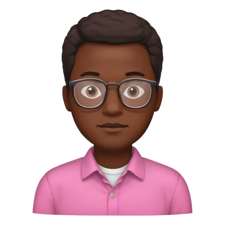black man with pink shirt, wearing glasses  sticker