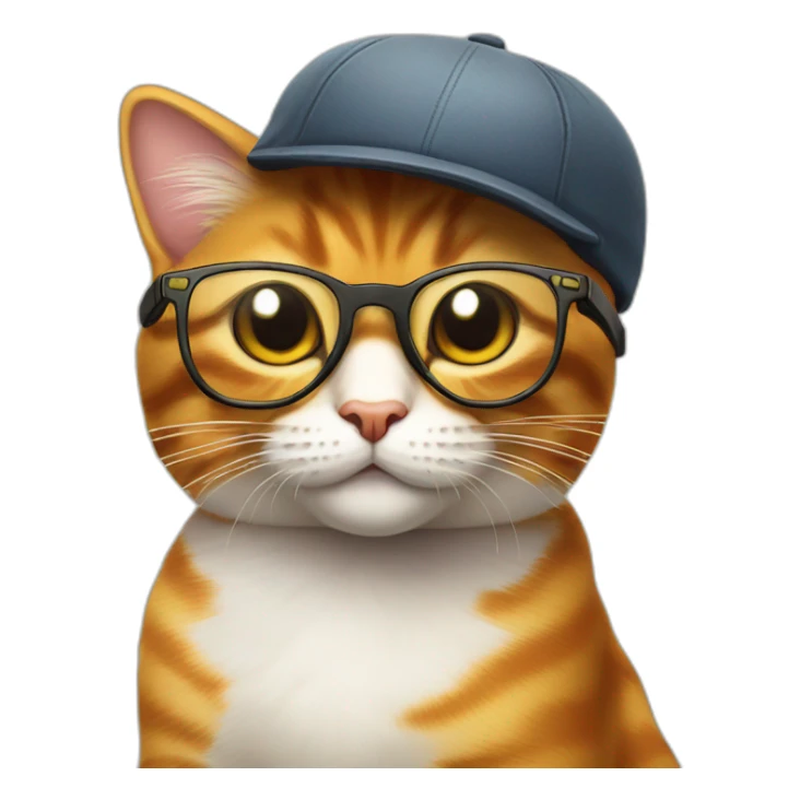 nian cat avec une casquette et des lunettes de soleil sticker
