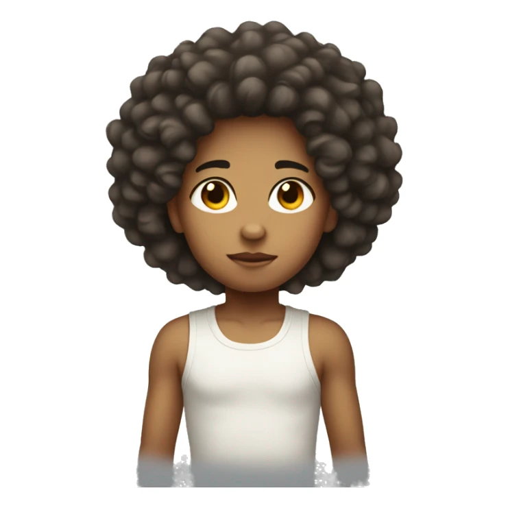 Kid with kinky hair light skin sticker
