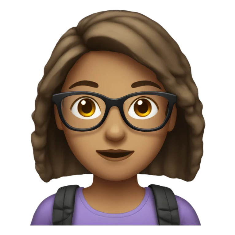 Girl with brown hair and glasses sticker
