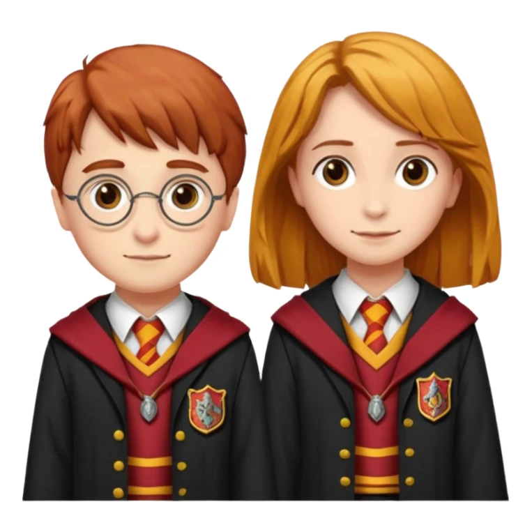 harry potter, ronald weasley and hermione granger in gryfinndor uniform sticker
