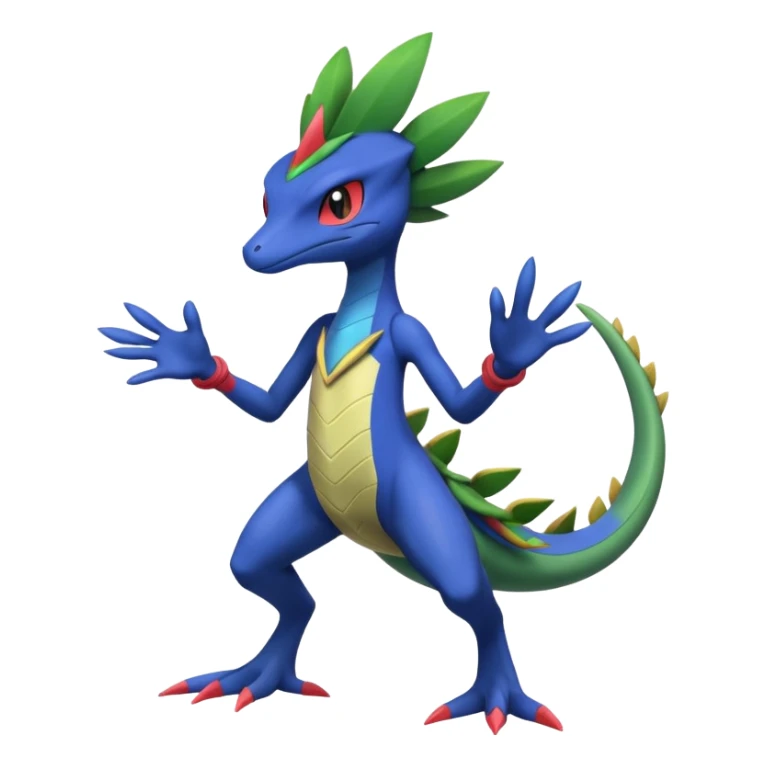 Axew-Sceptile-Inteleon-Greninja-fusion (full body) sticker