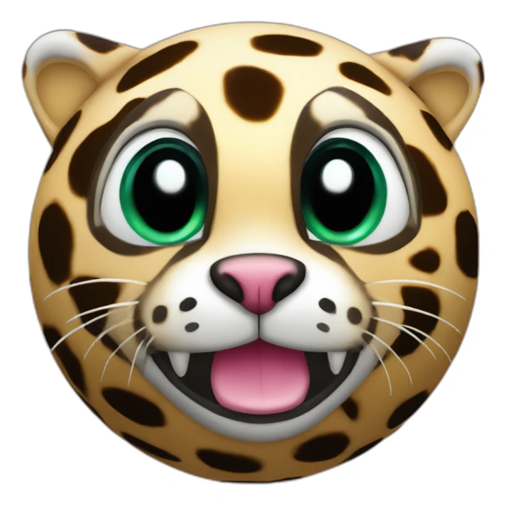 3d sphere with a cartoon creepy bedrock Ocelot skin texture with uttermost eyes sticker