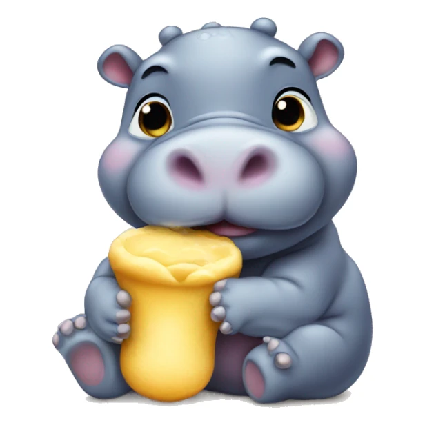 baby hippo blowing a kiss mark sticker