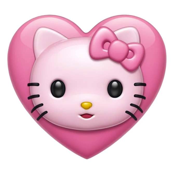 Heart, hello kitty sticker