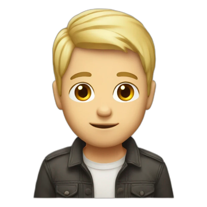 Small guy short blond hair with beer sticker