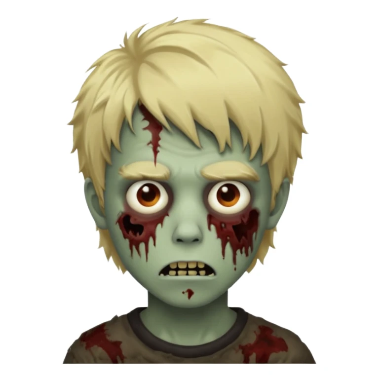 Boy, zombie, blonde hair, shaggy, dark, spooky sticker