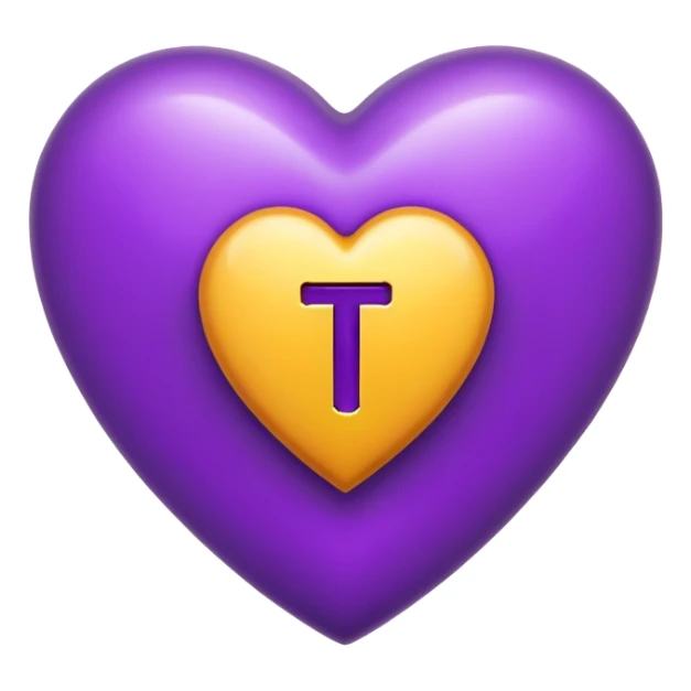 The Letter “T” inside a Purple Heart sticker