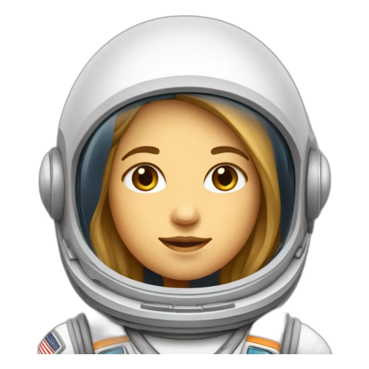 una mujer astronauta con pelo rubio y casco de astronauta sticker