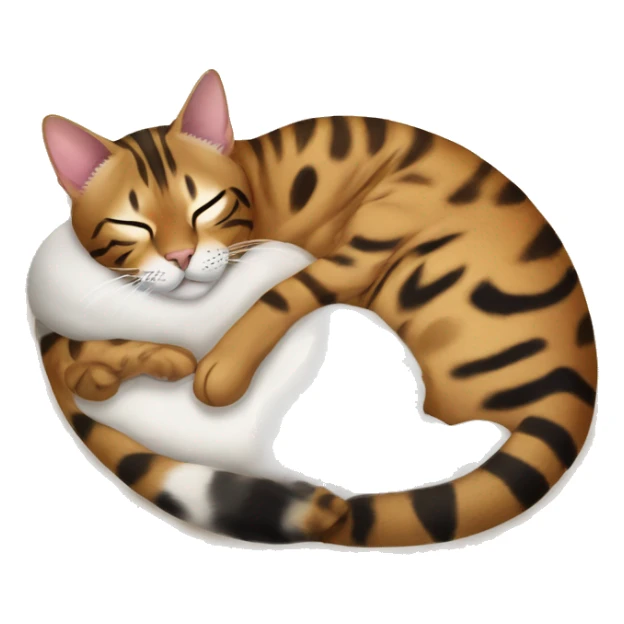 Two bengal cats sleeping like yin and yang sticker