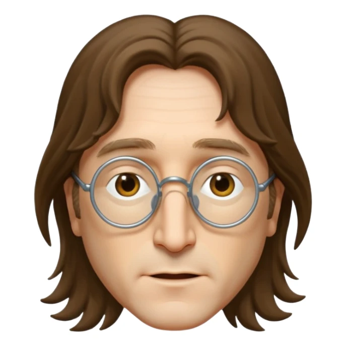 John Lennon without glasses, long hair, no text sticker