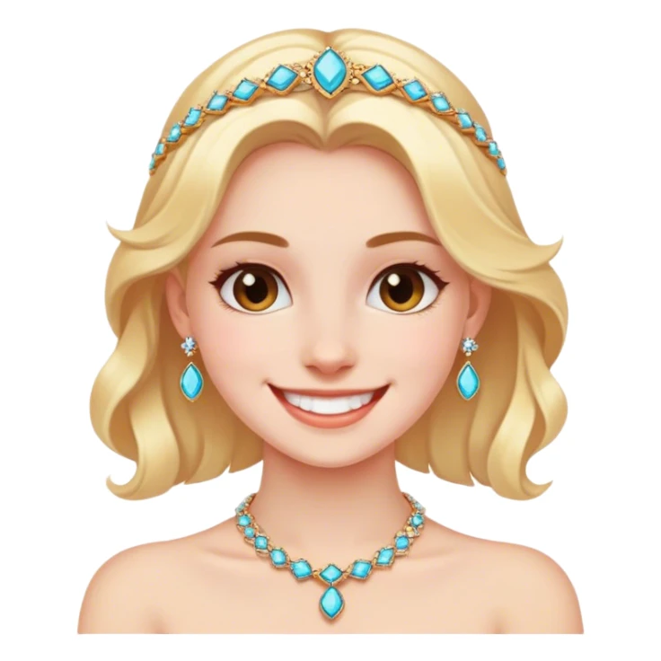 girl smiling with jewelry sticker